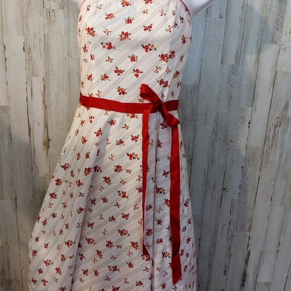 Vintage Rampage Women's Dress Red Floral Straps Size: 5 Retro Cosplay. Adorable - Picture 1 of 4